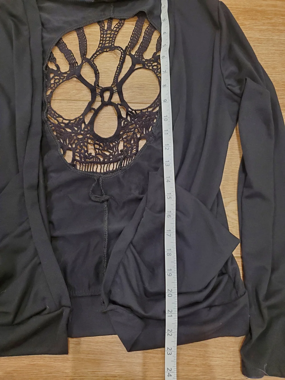 Skull Sweater! Black Women's Sweater with Crochet Skull Back, Size XL